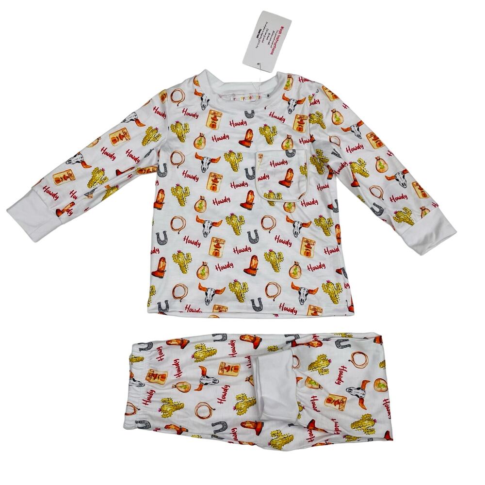 NWT The Printed Press Size 7-8 Howdy PJs